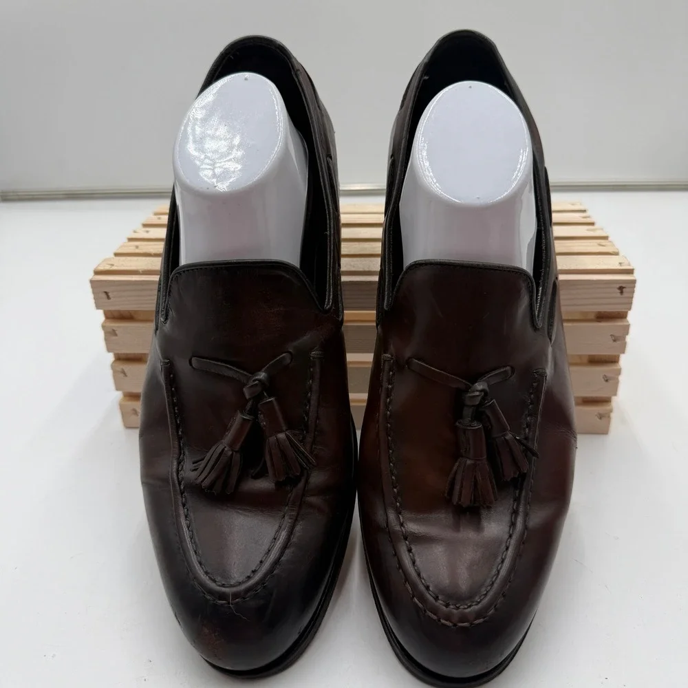 Suitsupply Mens Dark Brown Tassel Loafers‎ Leather Italy Dress Shoes EU43
